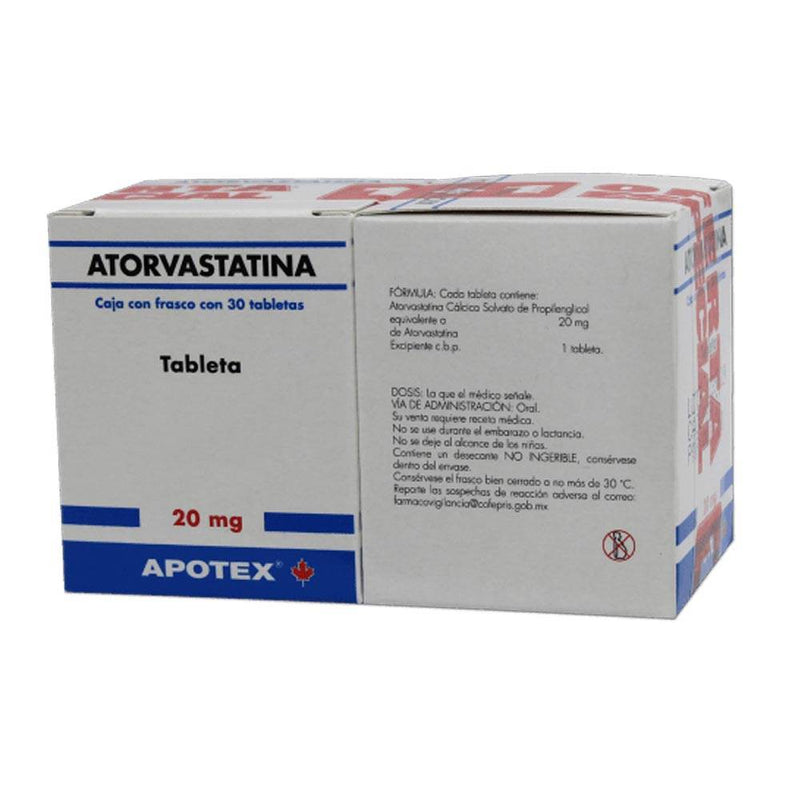 Atorvastatina 20Mg Con 30 Apotex Tabletas - WeCare Pharma