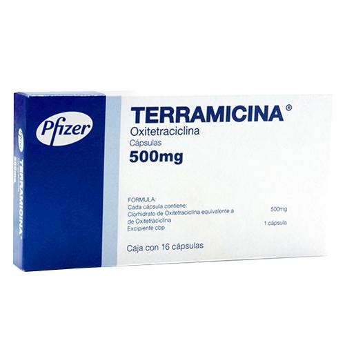 Terramicina 500Mg Con 16 Capsulas (Oxitetraciclina)