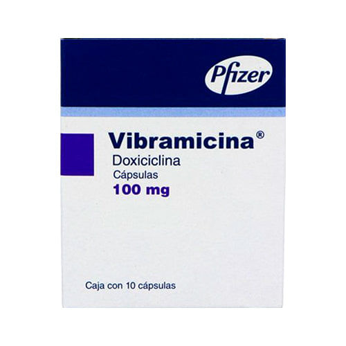 Vibramicina 100Mg Con 10 Capsulas (Doxiciclina)