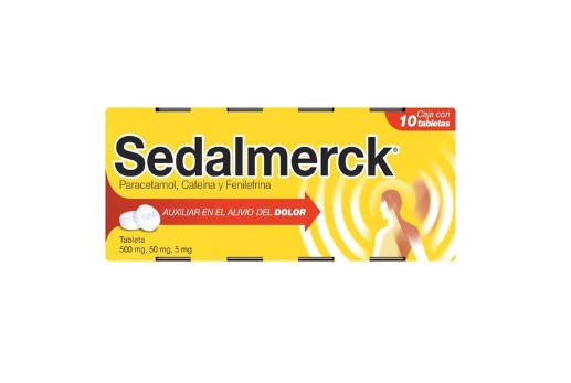 Sedalmerck 500Mg/50Mg/5Mg Con 10 Tabletas (Paracetamol/Cafeina/Fenilefrina)