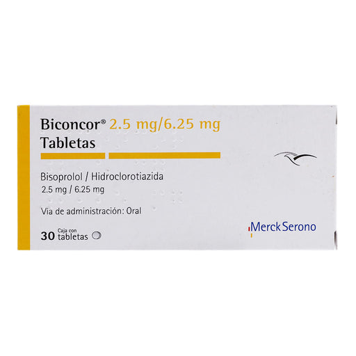 Biconcor 2.5Mg/6.25Mg Con 30 Tabletas (Bisoprolol/Hidroclorotiazida)