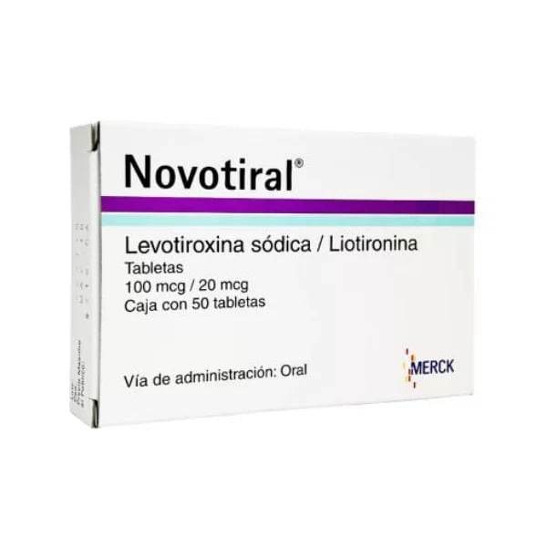 Novotiral 100Mcg/20Mcg Con 50 Tabletas (Levotiroxina Sodica /Liotironina) - WeCare Pharma