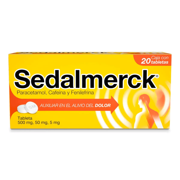 Sedalmerck 500Mg/50Mg/5Mg Con 20 Tabletas (Paracetamol/Cafeina/Fenilefrina)