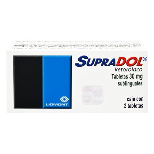 Supradol Sl 30Mg Con 2 Tabletas (Ketorolaco)