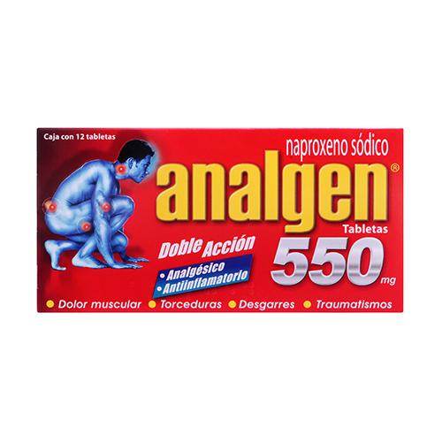 Analgen 550Mg Con 12 Tabletas (Naproxeno Sodico) - WeCare Pharma