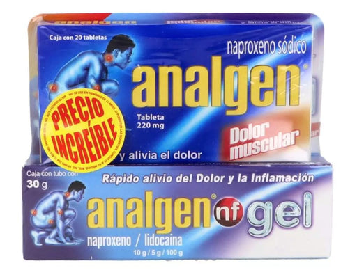 Analgen 220Mg Y Gel 30G Tabletas (Naproxeno Sodico)