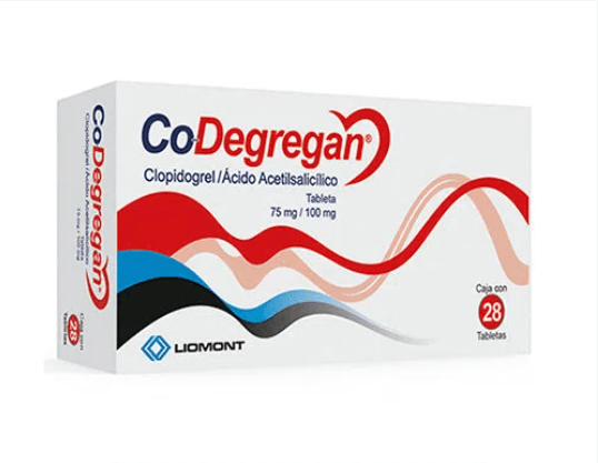 Co-Degregan 75Mg/100Mg Con 28 Tabletas (Clopidogrel/Acido Acetilsalicilico)