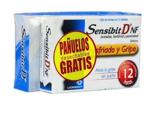 Sensibit D Nf Con 12 + Pañuelos Tabletas (Loratadina/Fenilefrina/Paracetamol) - WeCare Pharma