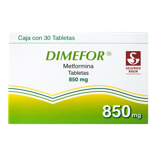 Dimefor 850Mg Con 30 Tabletas (Metformina)