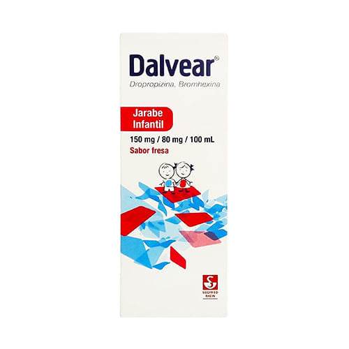 Dalvear Inf Jarabe 150Mg/80Mg/100Ml 120Ml Fresa (Dropropizina/Bromhexina) - WeCare Pharma