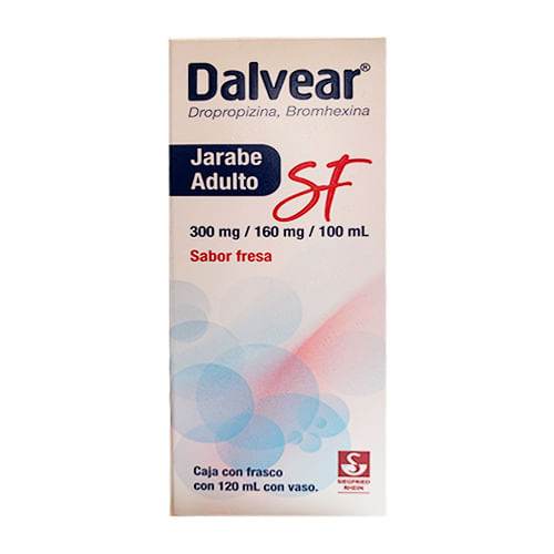 Dalvear Sf Ad Jarabe 160Mg/300Mg/100Ml 200Ml Fresa (Dropropizina/Bromhexina) - WeCare Pharma