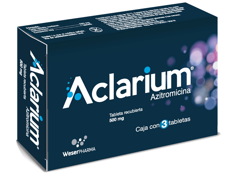 Aclarium 500Mg Con 3 Tabletas (Azitromicina) - WeCare Pharma