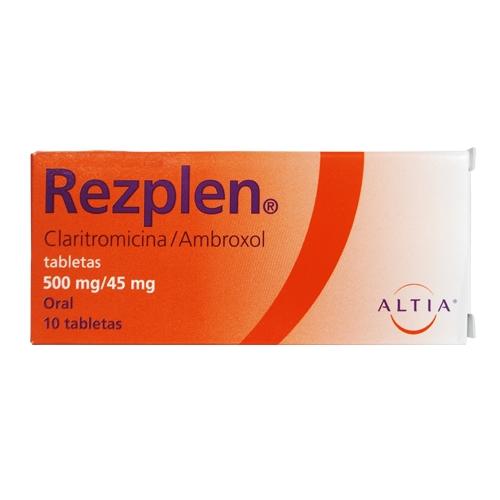 Rezplen 500Mg/45Mg Con 10 Tabletas (Claritromicina/Ambroxol)