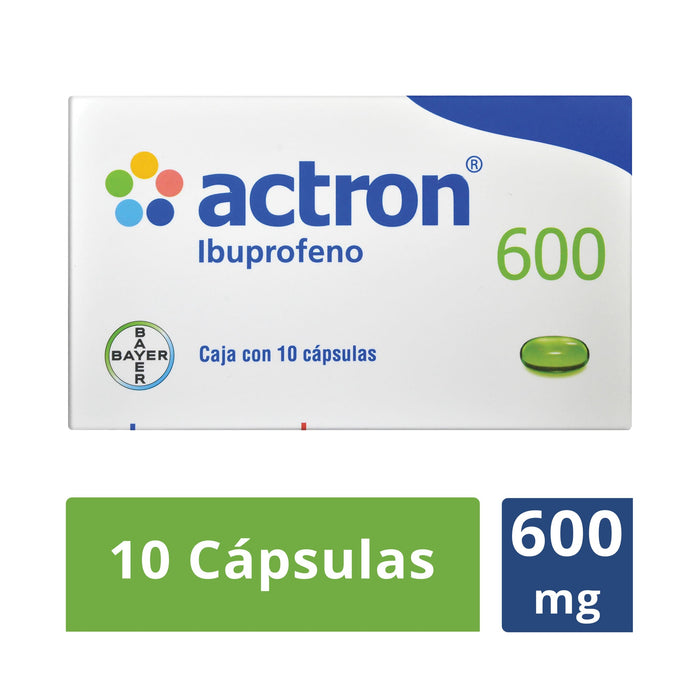 Actron 600Mg Con 10 Capsulas (Ibuprofeno)