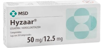 Hyzaar 50Mg/12.5 Con 30 Comprimidos (Losartan/Hidroclorotiazida)