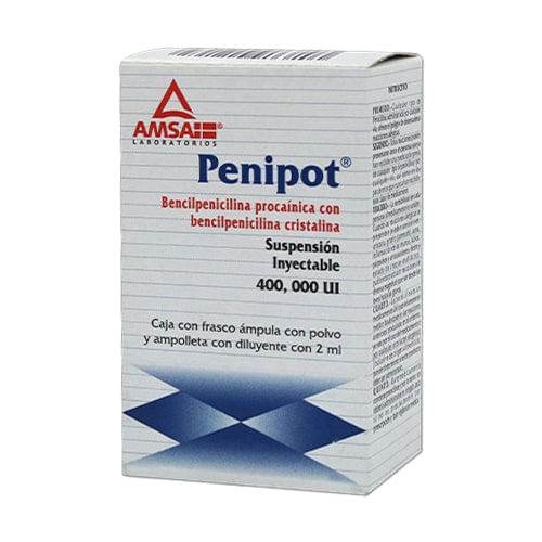 Bencilpenicilina Procainica/Bencilpenicilina Cristalina Frasco 400000 Unid Con 1 Ampulas - WeCare Pharma