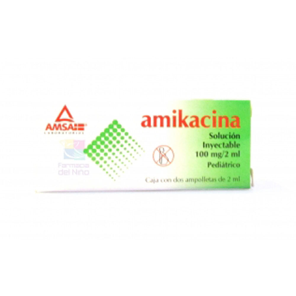 Amikacina 100Mg 2Ml Con 2 Amsa Ampulas