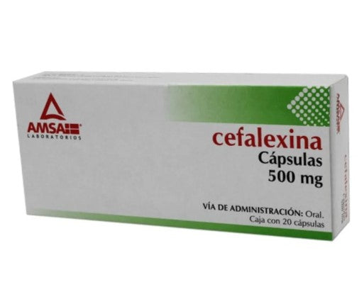 Cefalexina 500Mg Con 20 Amsa Tabletas