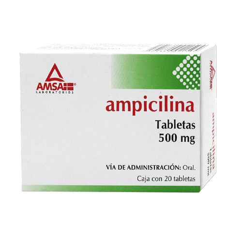 Ampicilina 500Mg Con 20 Amsa Tabletas