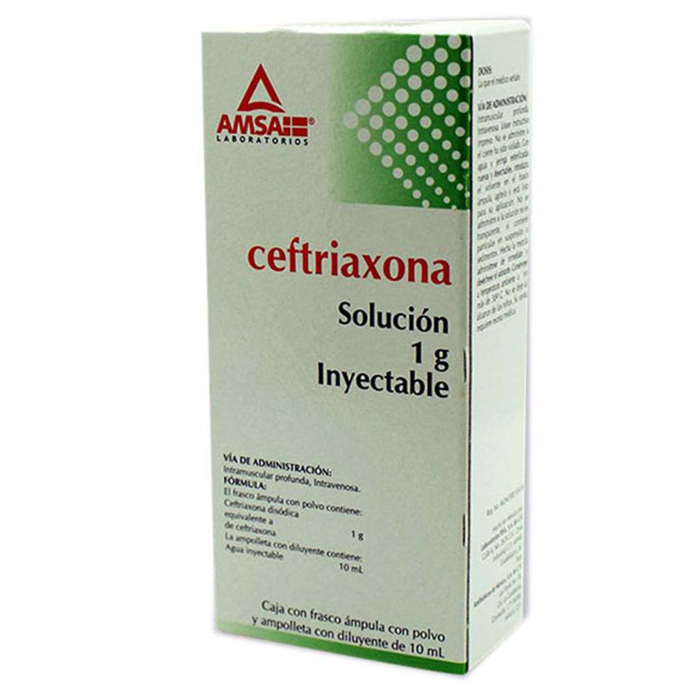 Ceftriaxona Iv 1G 10Ml Amsa Ampulas