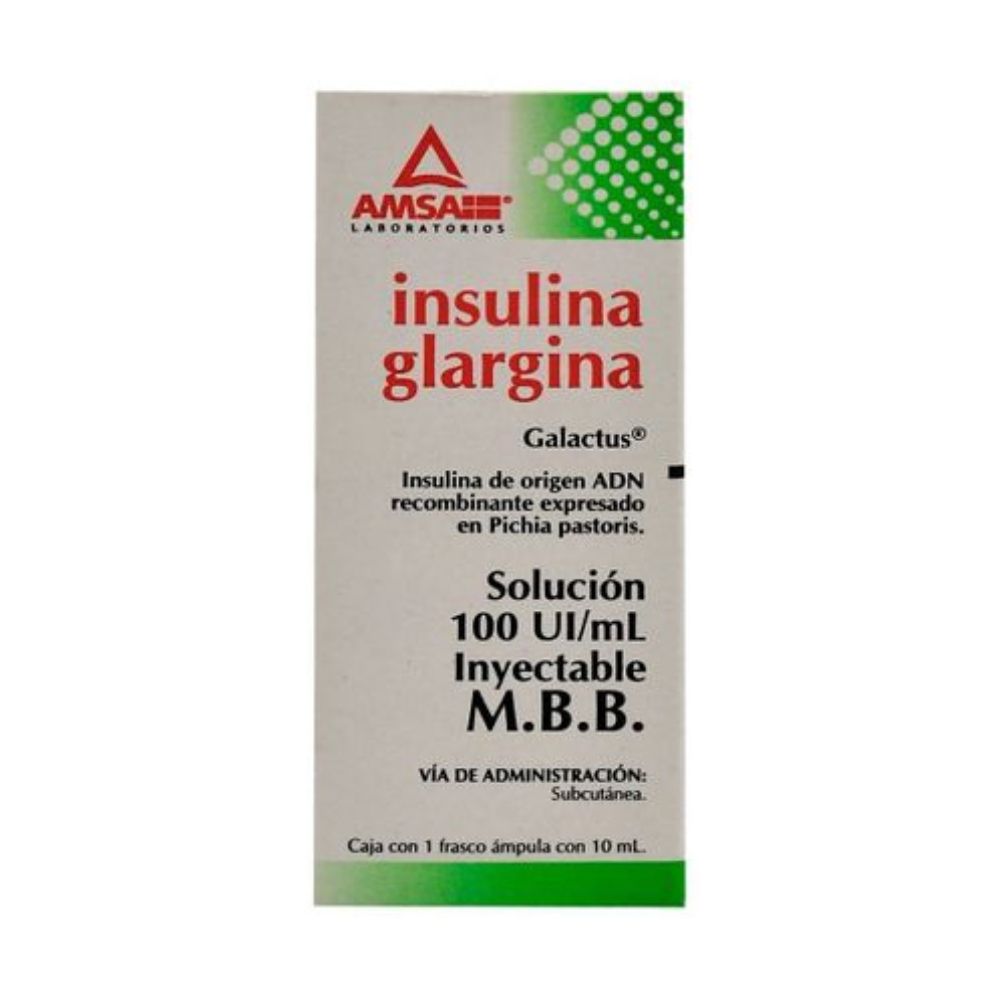 Insulina Glargina Solución Inyectable 100Ui 10Ml Amsa