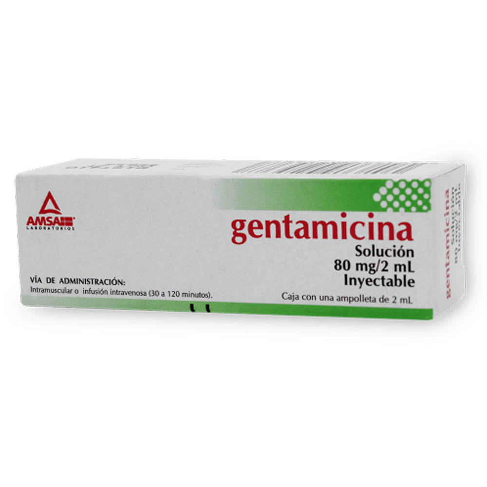 Gentamicina 80Mg/2Ml Con 1 Amsa Ampulas