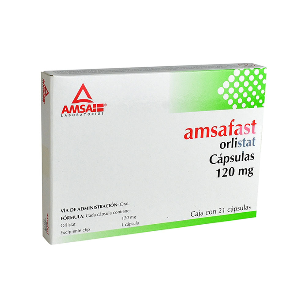 Amsafast 120Mg Con 21 Capsulas (Orlistat)