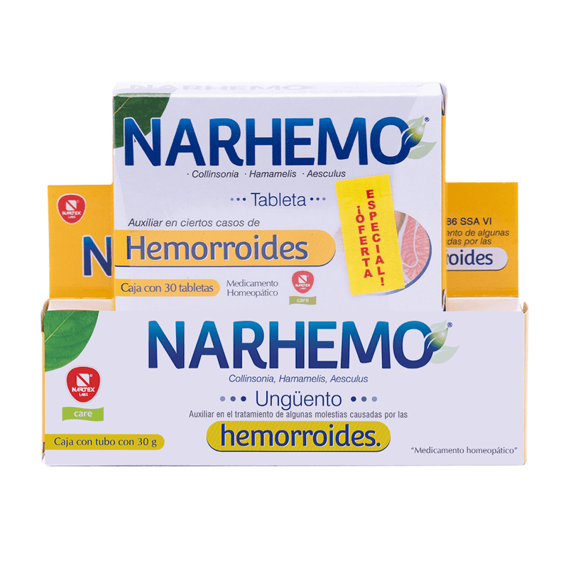 Narhemo Con 30 + Ung 30G Duo Tabletas (Collinsonia/Hamamelis/Aesculus) - WeCare Pharma