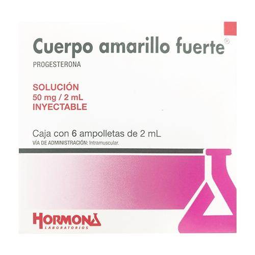 Cuerpo Amarillo Fuerte 50Mg/2Ml Con 6 Ampulas (Progesterona) - WeCare Pharma