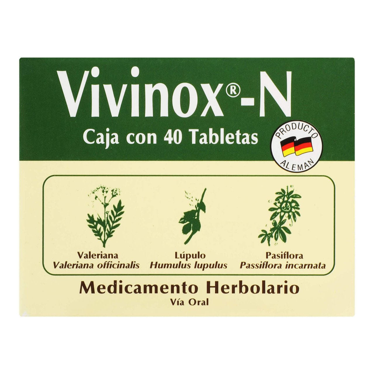 Vivinox-N Grageas Con 40 (Valeriana/Lupulo/Pasiflora)