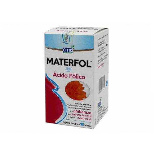 Materfol 400Mcg Con 90 Tabletas (Acido Folico) - WeCare Pharma