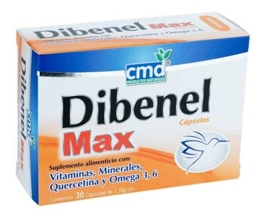 Dibenel Max 1.35G Con 30 Capsulas (Vitaminas/Minerales/Quercetina/Omega 3/6) - WeCare Pharma