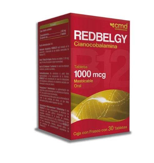 Redbelgy Mast 1000Mg Con 30 Tabletas (Cianocobalamina) - WeCare Pharma