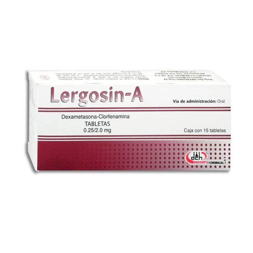 Lergosin-A 0.25/2Mg Con 15 Tabletas (Dexametasona/Clorfenamina) - WeCare Pharma