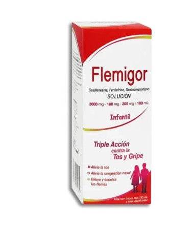 Flemigor Solución 2G/100Mg/200Mg/100Ml 150Ml (Guaifesina/Fenilefrina/Dexometorfano) - WeCare Pharma