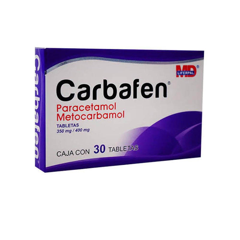 Carbafen 400/350Mg Con 30 Tabletas (Metocarbamol/Paracetamol) - WeCare Pharma