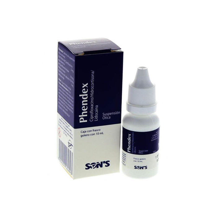 Phendex Gotas Oticas 10Ml (Ciprofloxacino/Hidrocortisona/Lidocaina) - WeCare Pharma