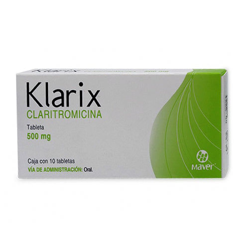 Klarix 500Mg Con 10 Tabletas (Claritromicina)