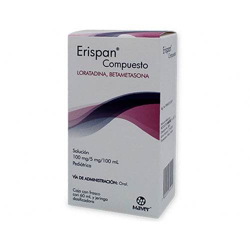 Erispan Compuesto Ped Solución 100Mg/5Mg Frasco 100Ml (Loratadina/Betametasona) - WeCare Pharma