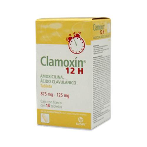 Clamoxin 12H 875Mg/125Mg Con 14 Tabletas (Amoxicilina/Ac Clavulanico) - WeCare Pharma