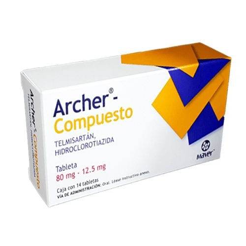 Archer Compuesto 80Mg/12.5Mg Con 14 Tabletas (Telmisartan/Hidroclorotiazida) - WeCare Pharma