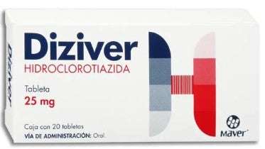 Hidroclorotiazida 25Mg Con 20 Maver Tabletas