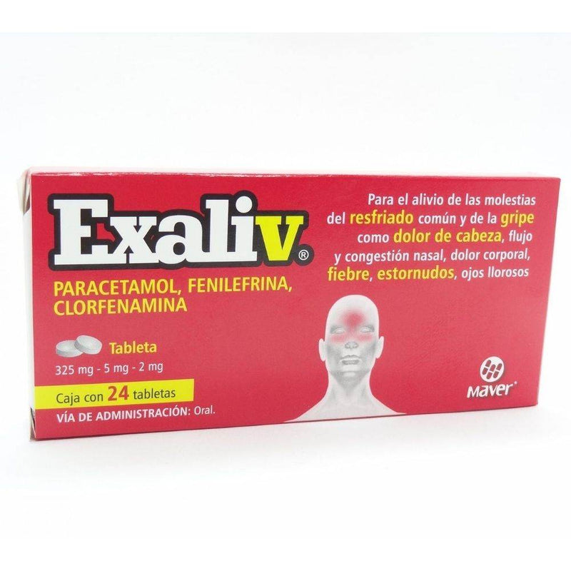 Exaliv Con 24 Capsulas (Paracetamol/Fenilefrina/Clorfenamina) - WeCare Pharma