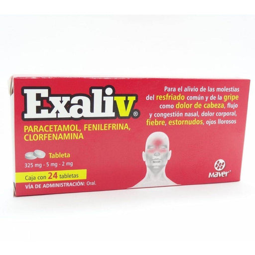 Exaliv Con 24 Capsulas (Paracetamol/Fenilefrina/Clorfenamina) - WeCare Pharma