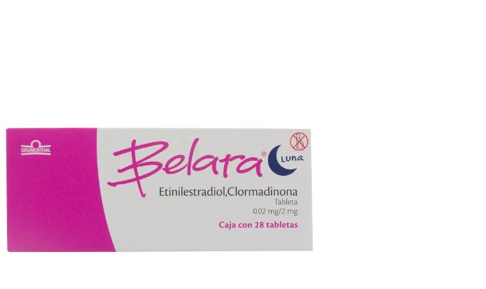 Belara Luna 0.02Mg/2Mg Con 28 Tabletas (Etinilestradiol/Clormadinona)