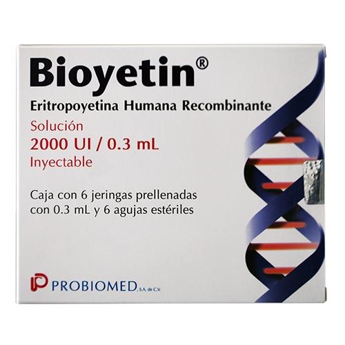 Bioyetin Jeringa 2000Unid/0.3Ml Con 6 (Eritropoyetina Alfa)