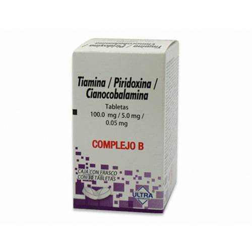 Complejo B Con 30 Ultra Tabletas (Tiamida/Piridoxina/Cianocobalamina) - WeCare Pharma