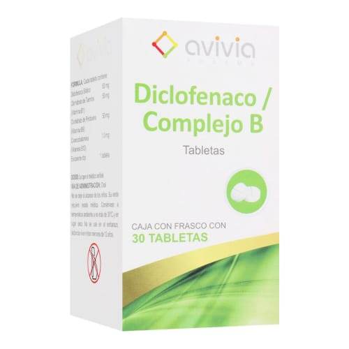 Diclofenaco/Complejo B 50/50/50/1Mg Con 30 Tabletas - WeCare Pharma