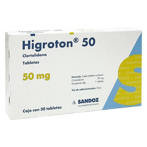 Higroton 50 50Mg Con 30 Tabletas (Clortalidona)