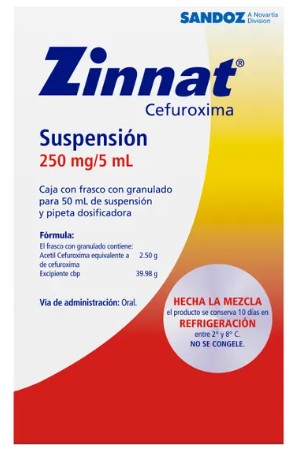 Zinnat Suspensión 250Mg/5Ml 50Ml (Cefuroxima)